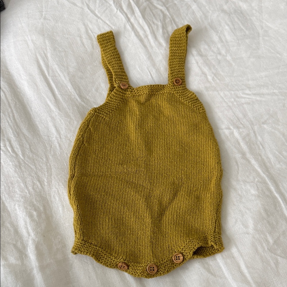 NICOLI Mustard Knit Romper
